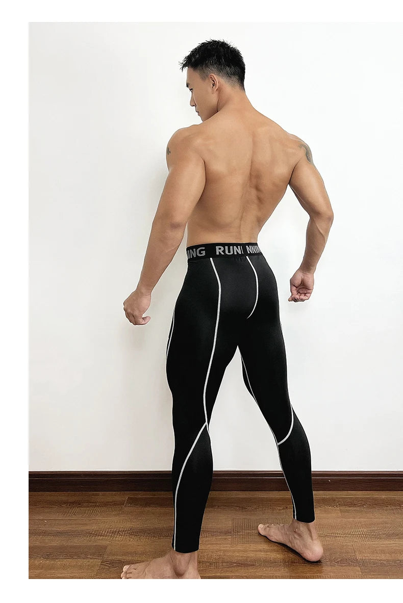 Herren Eng Anliegende Kompressionshose Schnell Trocknende Sportbekleidung Lauftights Herren Leggings Fitness Training Sexy Sport Gym Leggings