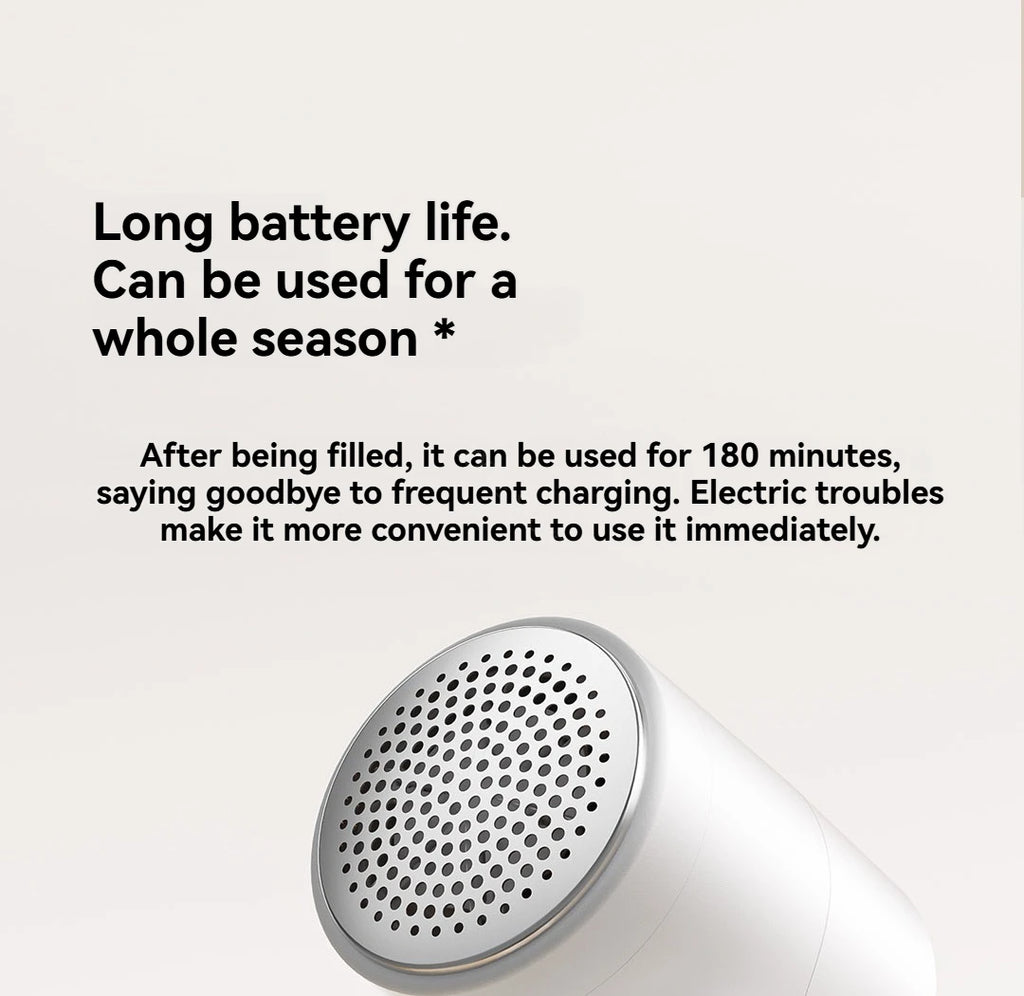 Xiaomi Mijia Fusselrasierer 2 Tragbarer elektrischer Fusselentferner Wiederaufladbarer Kleider-Sweater-Rasierer 180 Minuten Laufzeit