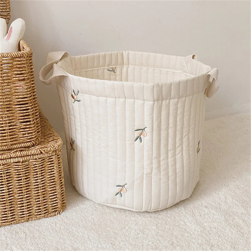 Niedlicher Bären-Stickerei INS Baby Wickeltasche Windel Caddy Windelkorb Mummy Mutterschaftstasche für Neugeborene - Aufbewahrungsorganisator für Spielzeug und D