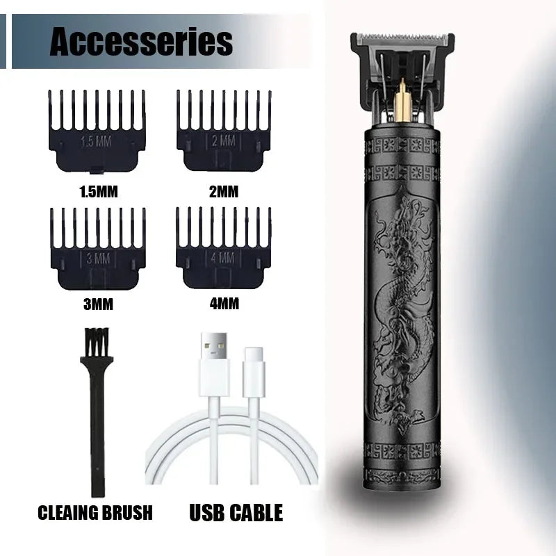 Neu! T9 Elektrischer Haartrimmer/Zubehör | Professioneller USB Rasierer | 0mm Glatzkopf-Haarschneidemaschine Tragbar für Herren Heimfriseur