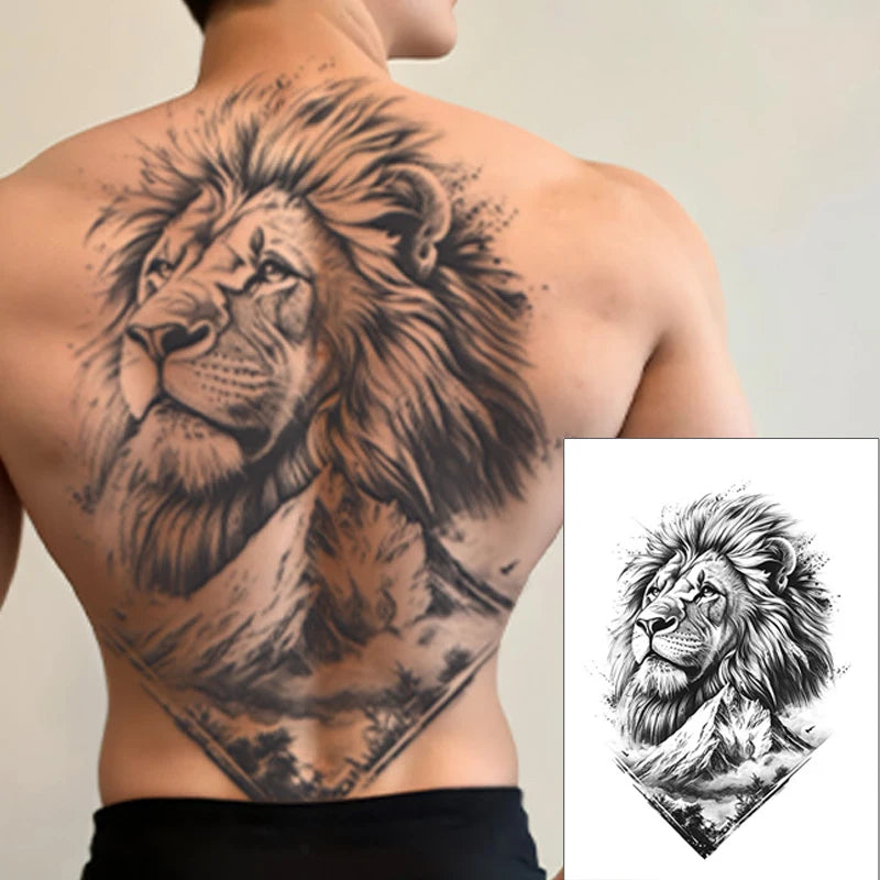 Magic Juice Tinte Wasserdichte Tattoo Aufkleber Große Größe Kräutersaft Temporäre Tattoos Männer Body Art Drache Tiger