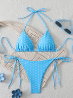 Sexy Micro-Bikini-Sets mit Perlenpunktdruck, Bademode 2026, Badeanzug für Damen, Strandkleidung, Damen Strand Sommer Bikini, zweiteiliger Badeanzug