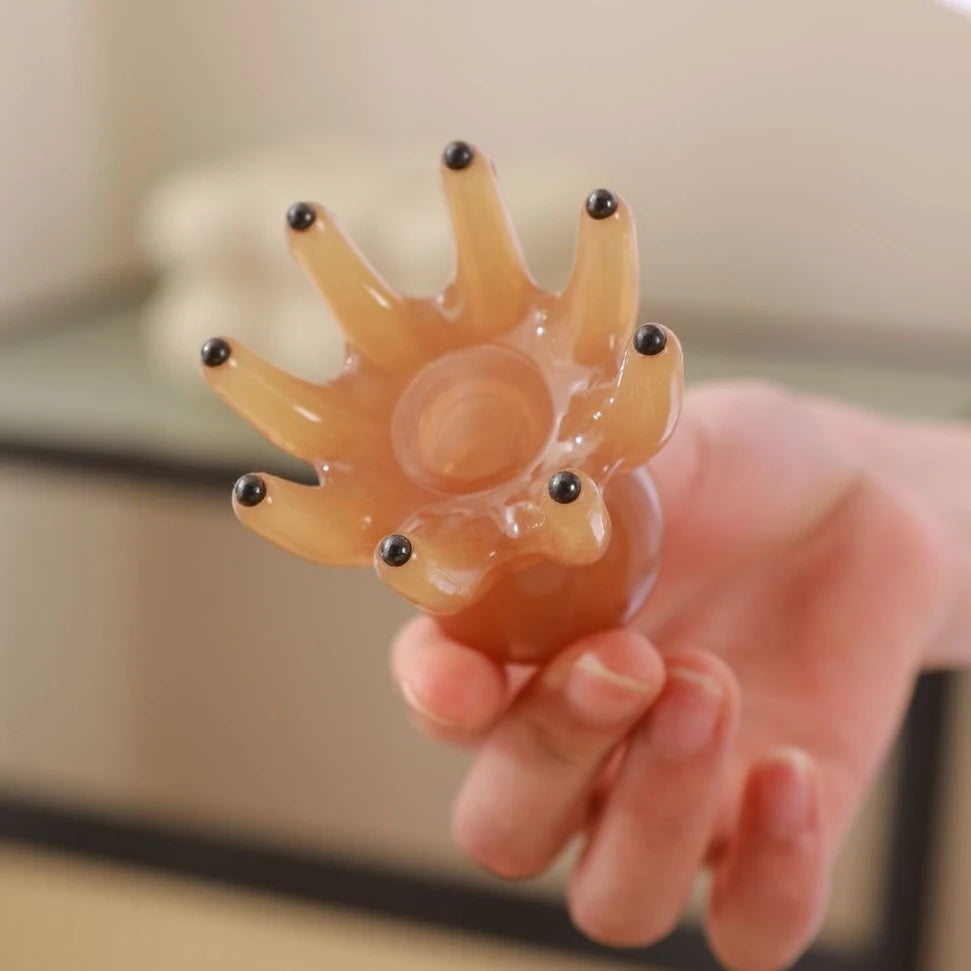 Resin Octopus Massage Comb Head Meridian Scraping Scalp Massage Brush Acupuncture SPA Gua Sha Massage Comb Fatigue Relief