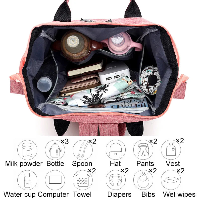 Wickelrucksack Windeltasche Mama Große Kapazität Taschen Mama Baby Multifunktionale Wasserdichte Outdoor Reise Windeltaschen für die Babypflege