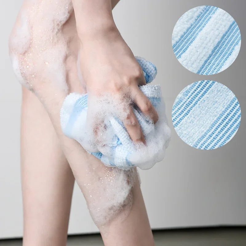 Neues japanisches sanftes Badewaschmittel Nylon Badetuch Rücken Peeling Peeling Duschbürste Schwamm Körper Badezimmerzubehör