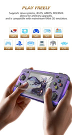 BOYHOM Grünes R36H Retro-Videospielkonsole 3,5 Zoll IPS-Bildschirm RK3326 3000 mAh Offenes Linux-System Tragbarer Player 64GB 128GB