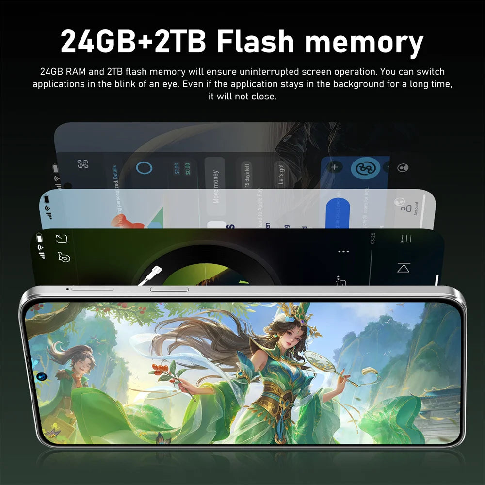 Neues Smartphone 5G 7.3HD für M17 Pro Max Dual-SIM-Karte 22G+2TB Günstiges Handy Android Smart Mobile Phones Entsperrt 8000mAh