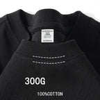 Sommer Baumwolle Strapazierfähiges 300-Gramm-T-Shirt aus amerikanischer Reinbaumwolle für Herren mit kurzen Ärmeln, lässiges Basic-Oberteil, Oversized T-Shirt
