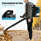 75.6CC 4-Takt Benzin-Rucksacklaubbläser, 2600W 498FT mit Tempomat, zur Reinigung von Gartenabfällen, kommerzieller und privater Gebrauch