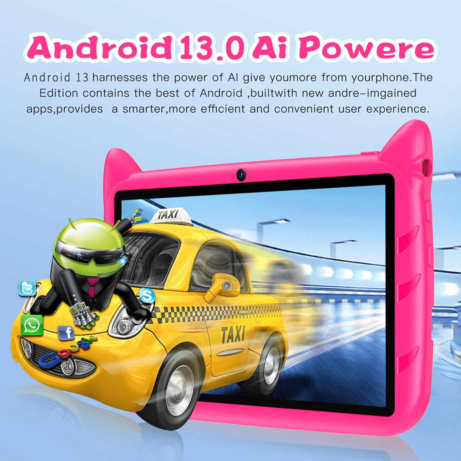 Neue 7 Zoll 5G WiFi Kinder-Tablets Quad Core 4GB RAM 64GB ROM Dual Kameras Android 13.0 Lern-Tablet PC 4000mAh