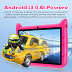 BDF Cartoon-Muster 7 Zoll Kinder-Tablet Quad Core 4GB RAM 64GB ROM Android 13 Google Lernspiele Tablets 4000mAh