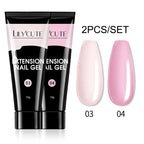 LILYCUTE 15ml Verlängerungsgel-Nagellack-Set Quick Nail Prolong mit Verlängerungsform-Nagelspitzen Acryl-Lösung Maniküre-Werkzeug-Kit