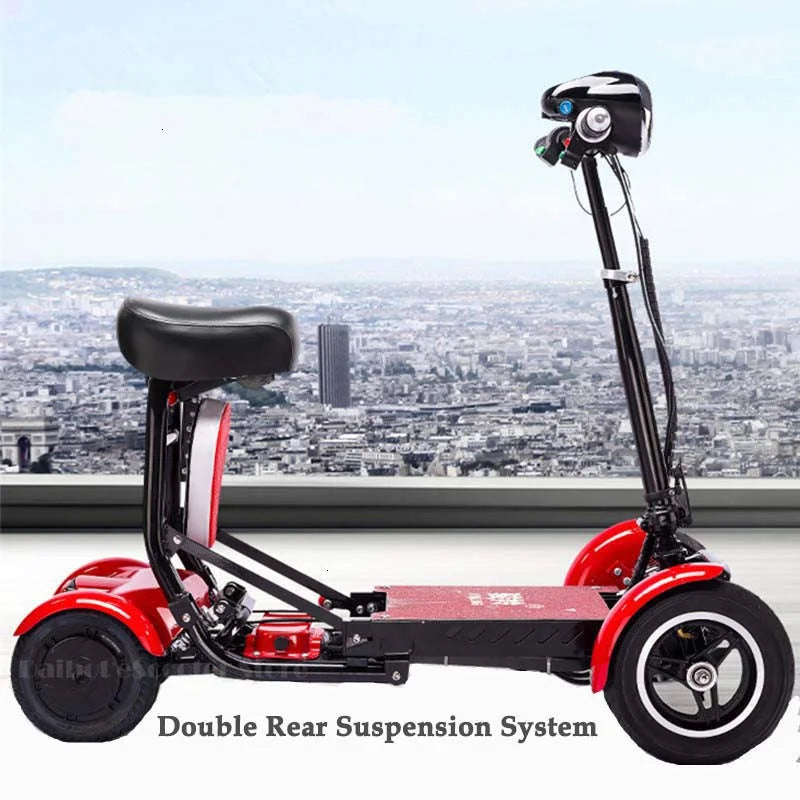 Elektrisches Vierrad-Skateboard Tragbare Elektroroller 10 Zoll 36V klappbarer Elektroroller für Behinderte und Senioren