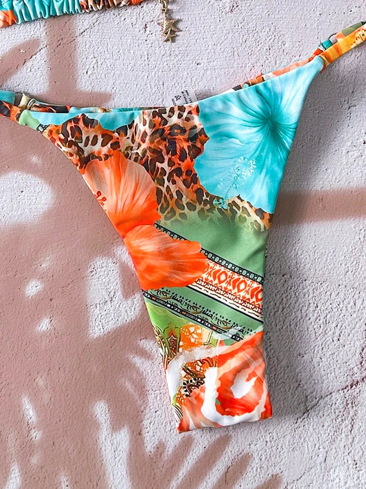 Micro Bikini Damen Badeanzug Zweiteiliger Badeanzug Damen Bademode 2026 Sexy Leopard Push Up Tanga Bikinis Sets Strandmode Sommer
