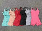 Gepolsterter Activewear Gym Yoga Bodysuit Damen Fitness Kleidung Damen Workout Weibliche Sportoutfit Anzüge Trainings Jumpsuit