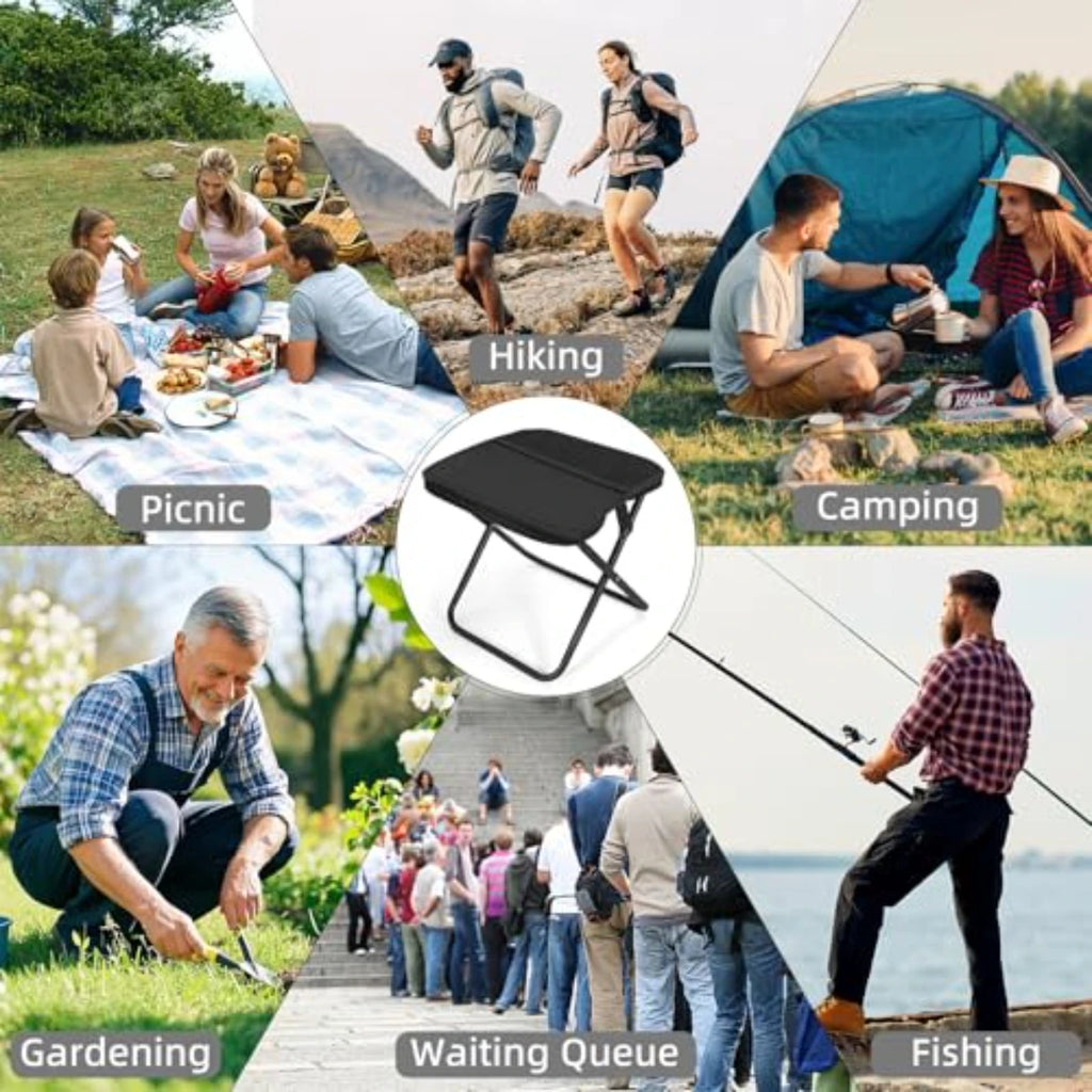 Tragbare Klapp-Angelausrüstung Leichtes Gestell aus Eisenlegierung Klappbare Outdoor Camping Picknickbank Handtasche Kompakter Robuster Hocker