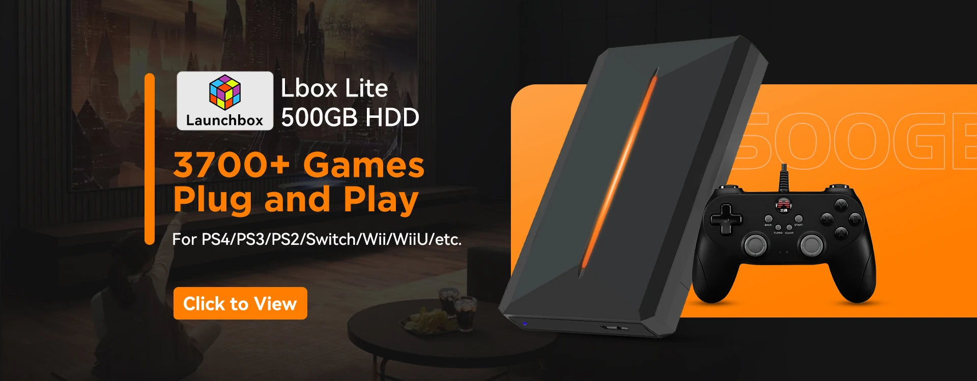 Launchbox 2T Spiele-Festplatte für PS4/PS3/PS2/Wii/WiiU/GAMECUBE etc. mit über 4200 3D/PC-Spielen, tragbare Spielekonsole für Laptops