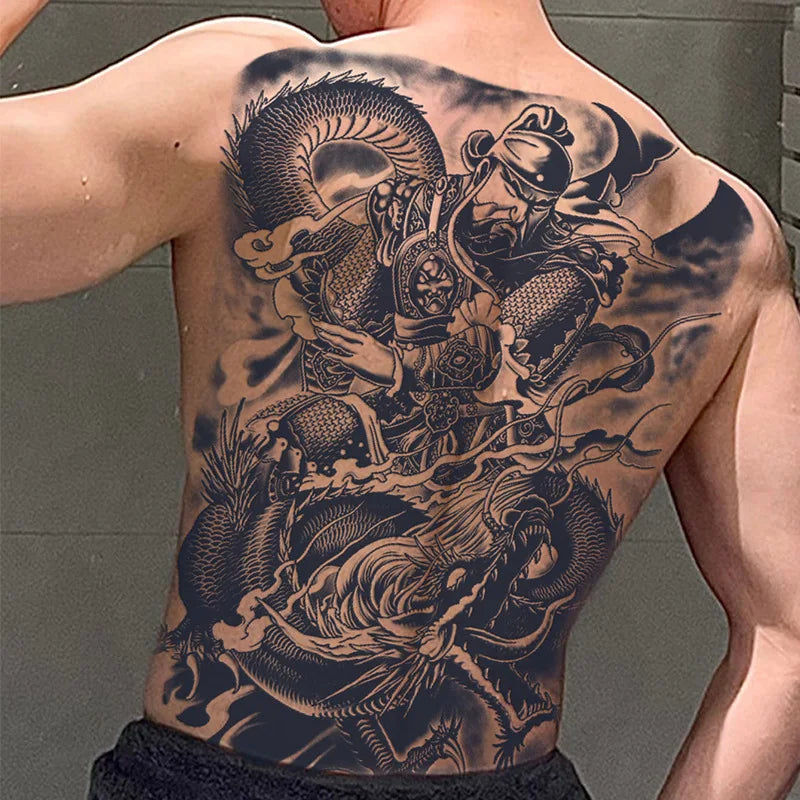 Magic Juice Tinte Wasserdichte Tattoo Aufkleber Große Größe Kräutersaft Temporäre Tattoos Männer Body Art Drache Tiger