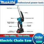 Makita 6 Zoll Kettensäge Elektrische Säge 18V Handheld Tragbare Holzfäller Kettensäge Gartenbeschneidung Holz Elektrowerkzeug