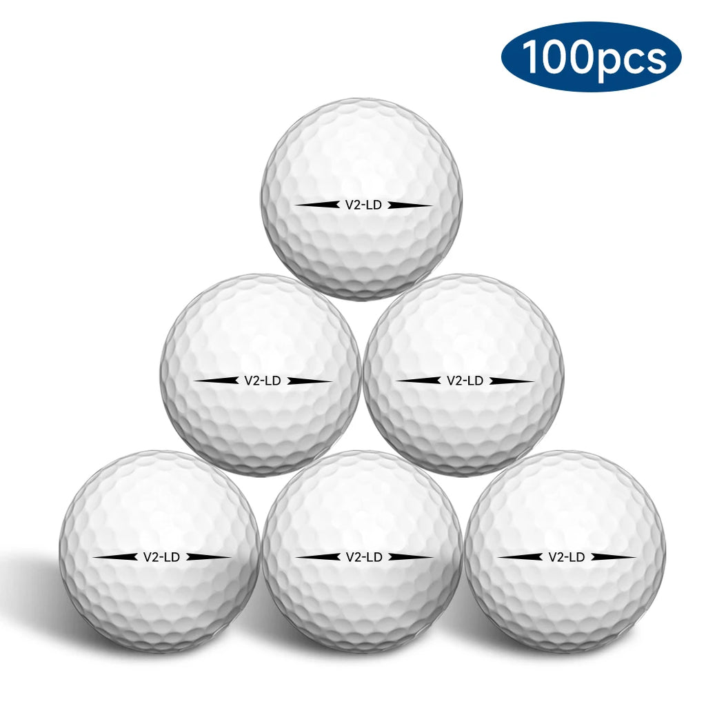 Caiton 100er-Pack 2-Schicht-Golfbälle – 332 Dimple, maximale Weite, Spin-Kontrolle, strapazierfähig, Präzision – für Golftraining & Spiel