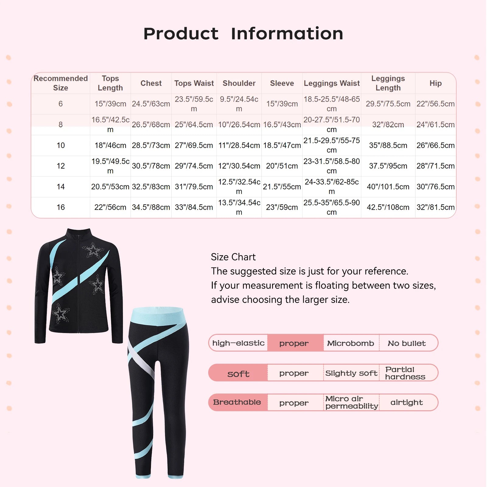 Kids Girls Sports Set Long Sleeve Zipper Sweatshirt with Leggings Children's Sport Suits for Workout Skating Gymnastics Outfits