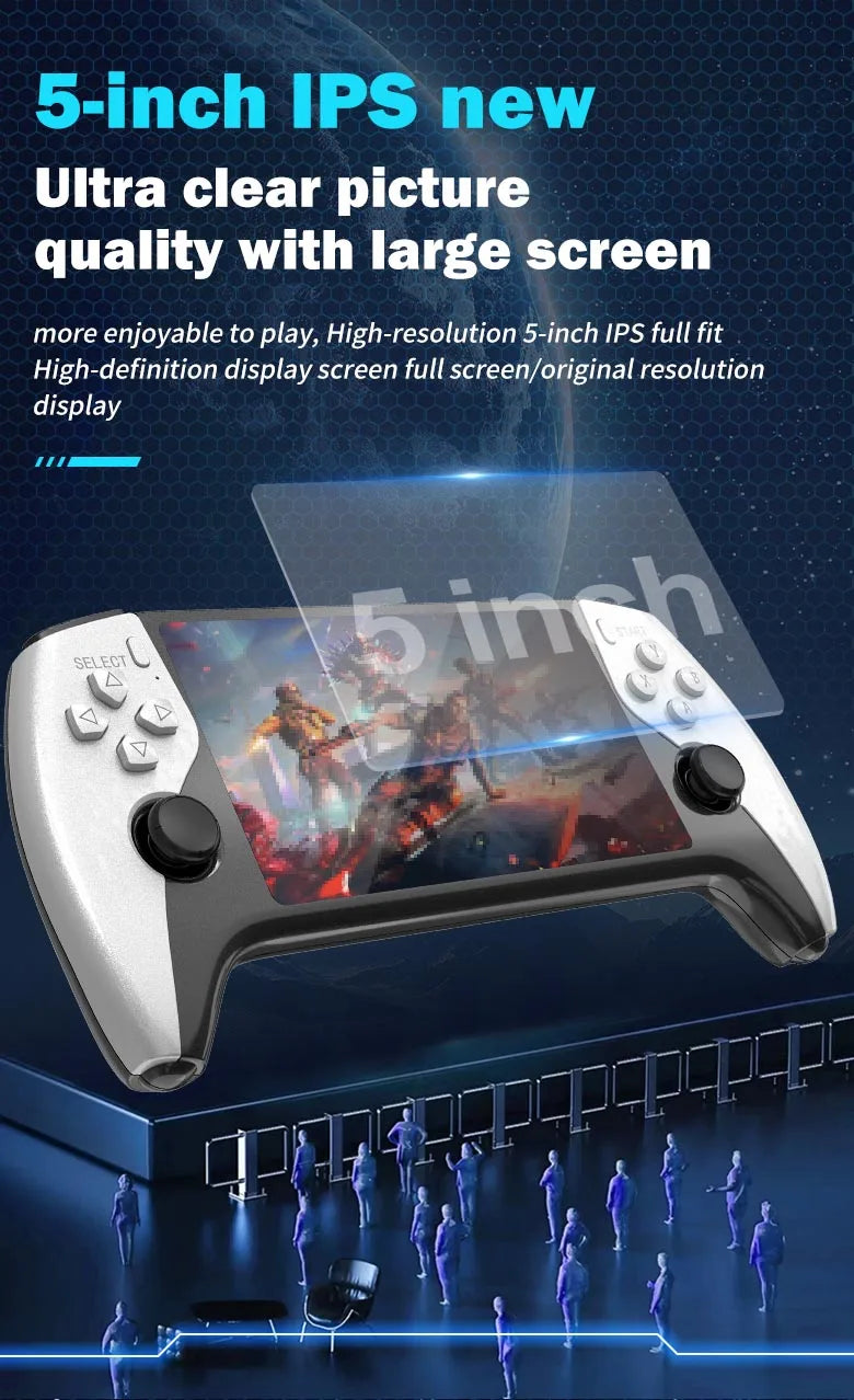 Multifunktionale 5 Zoll IPS HD Retro Handheld-Spielkonsole SF3500 unterstützt Multi-System mit FHD-Anschluss und Dual Core, 256 GB erweiterbar