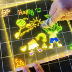 LED Leuchtende Acryl-Nachrichtentafel, löschbar, USB-Zeichentafel, Geburtstagsgeschenk, Bar-Werbung für kreative Aktivitäten mit Ständer