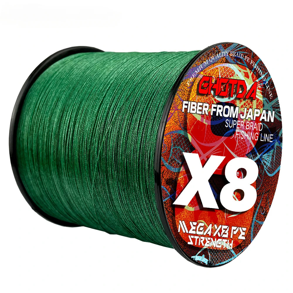8 Strands Multifilament Angelschnüre Salzwasser Fliegen-Karpfen geflochtene Schnur X8 Spinnköder Angelschnur für Barsch 300m/500m 18lb-78lb