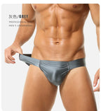 2026 fashion solid color men's three-dimensional triangle breathable sports low waist high elastic tight body