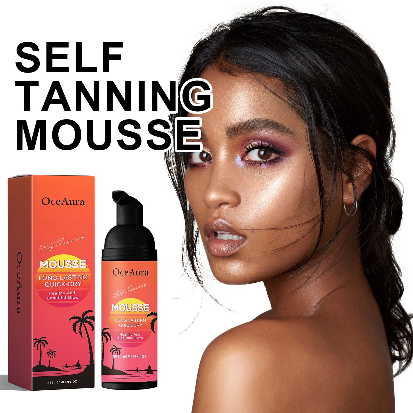 Self-Tanning Cream Mousse Waterproof Lasting Beach Outdoor Sunless Sunbathing Create Charming Bronzer Enhancer Tanner Skin Care Main image
