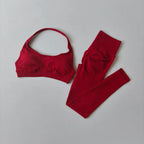 Nahtloses Yoga-Set für Damen, Beauty-Rücken-Sport-BH, Unterwäsche, Pfirsich-Po-Fitness, hohe Taille, Leggings, Gymnastik-Yoga-Set, Pilates-Set
