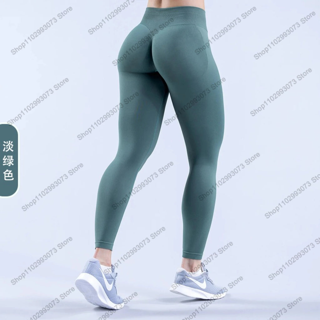 Damen High Waist Nahtlose Yoga Leggings Bauchkontrolle Po-Lifting Workout Hose Weiche Athletic Leggings für Fitnessstudio Fitness Laufen