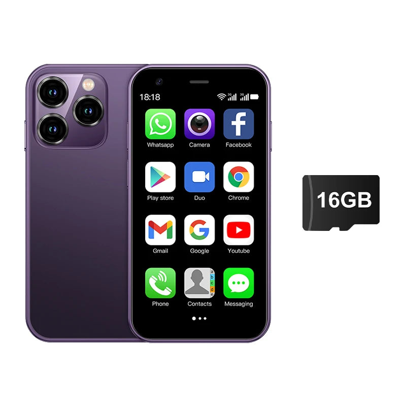 SERVO 15SE Mini Smartphone 3G WCDMA WiFi Hotspot Android OS Play Store WhatsAPP 2GB+16GB 2 SIM Card 3.0" Super Small Smart Phone