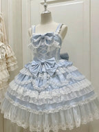 Japanisches Sommer-Kawaii-Lolita-Kleid Damen Party Vintage Süße Spitze Schleife Geburtstags-Kuchenkleider Harajuku Y2k Bandagenkleid