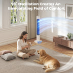 Patbrela 40-Zoll elektrischer Turmventilator, 4 Geschwindigkeiten, 51° Oszillation, Fernbedienung, 12H Timer, 45W mit Touch-Steuerung