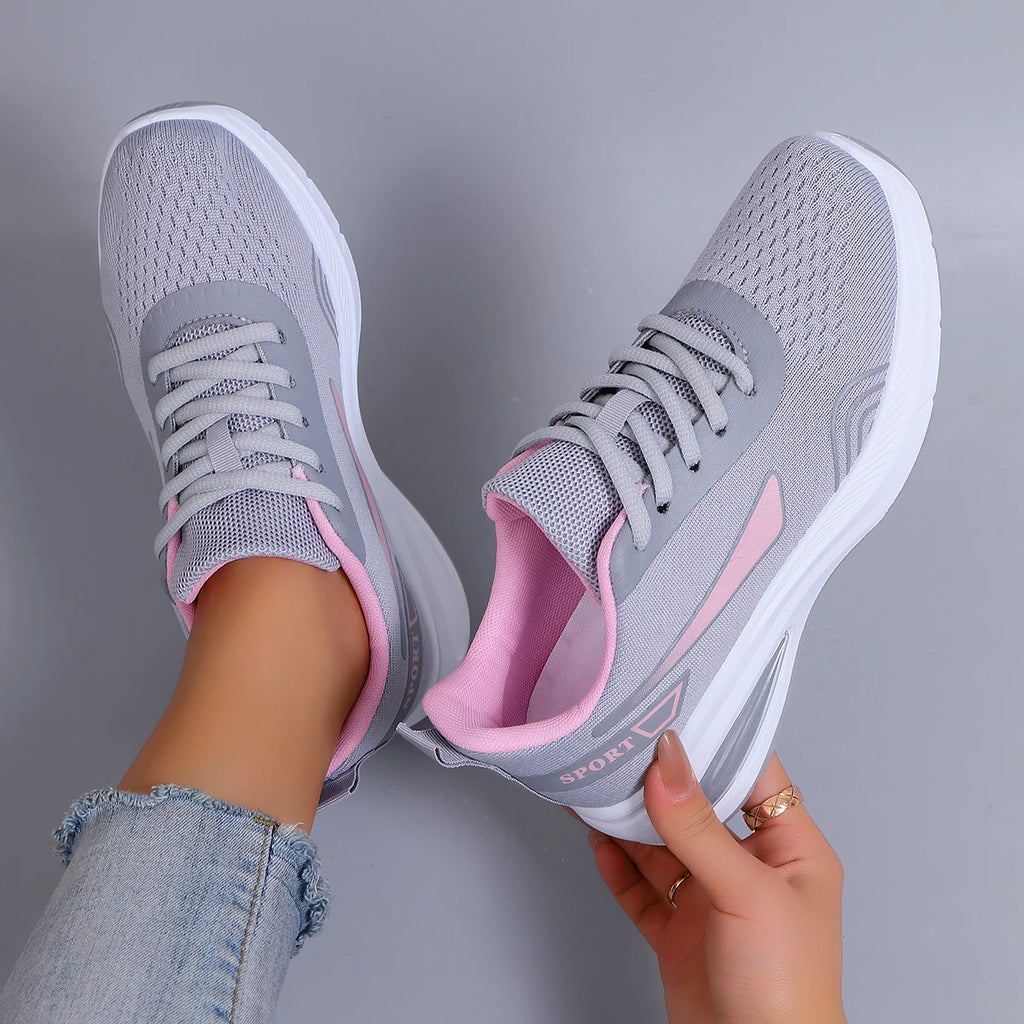 Frühlings-Freizeitsportschuhe für Damen, modisch, atmungsaktiv, leicht, rutschfest, verschleißfest, flache Schuhe