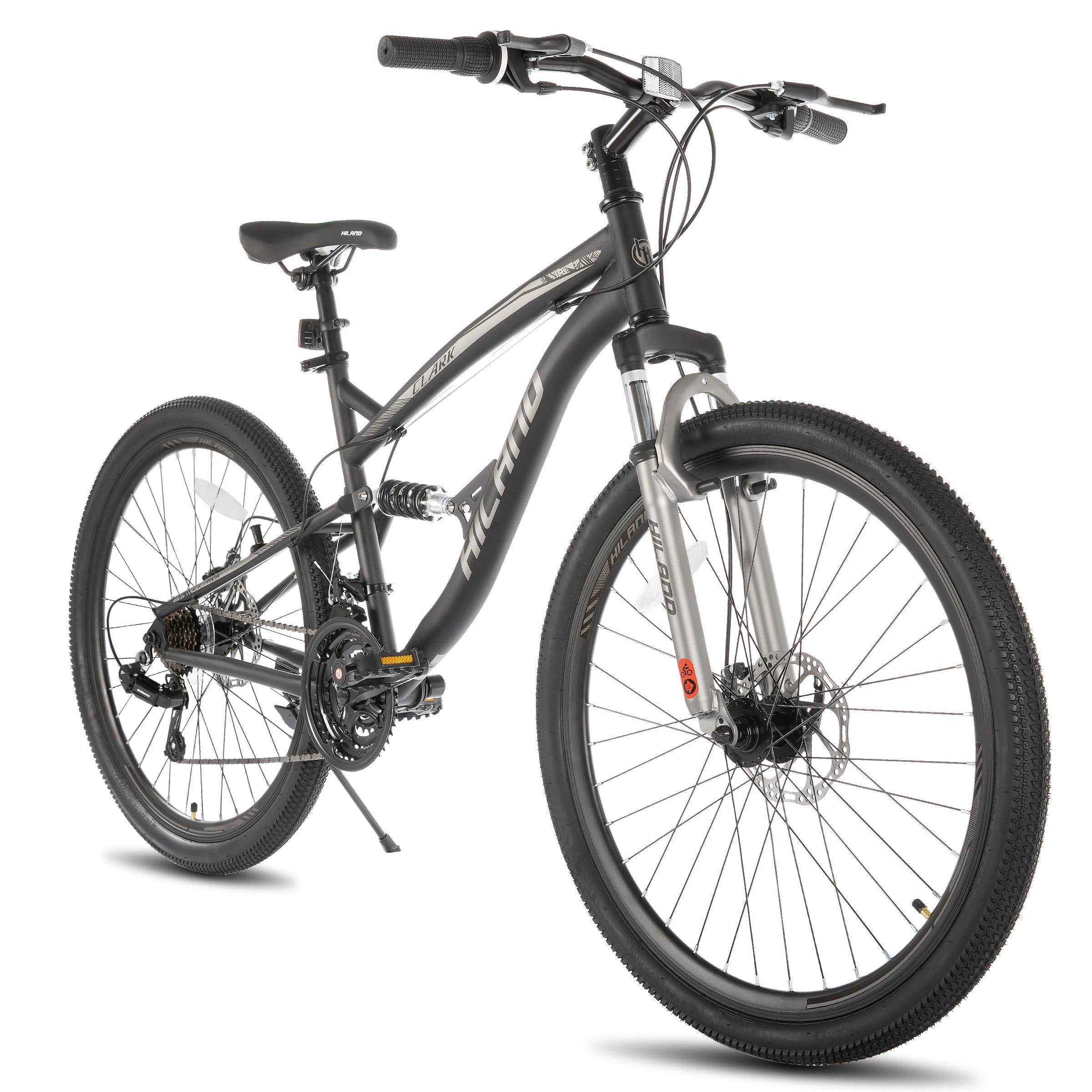 Hiland Mountainbike mit Vollfederung für Herren, 21 Gänge, 26 Zoll Laufrad, Scheibenbremsen vorne und hinten, für Herren, Damen, Erwachsene Hauptbild