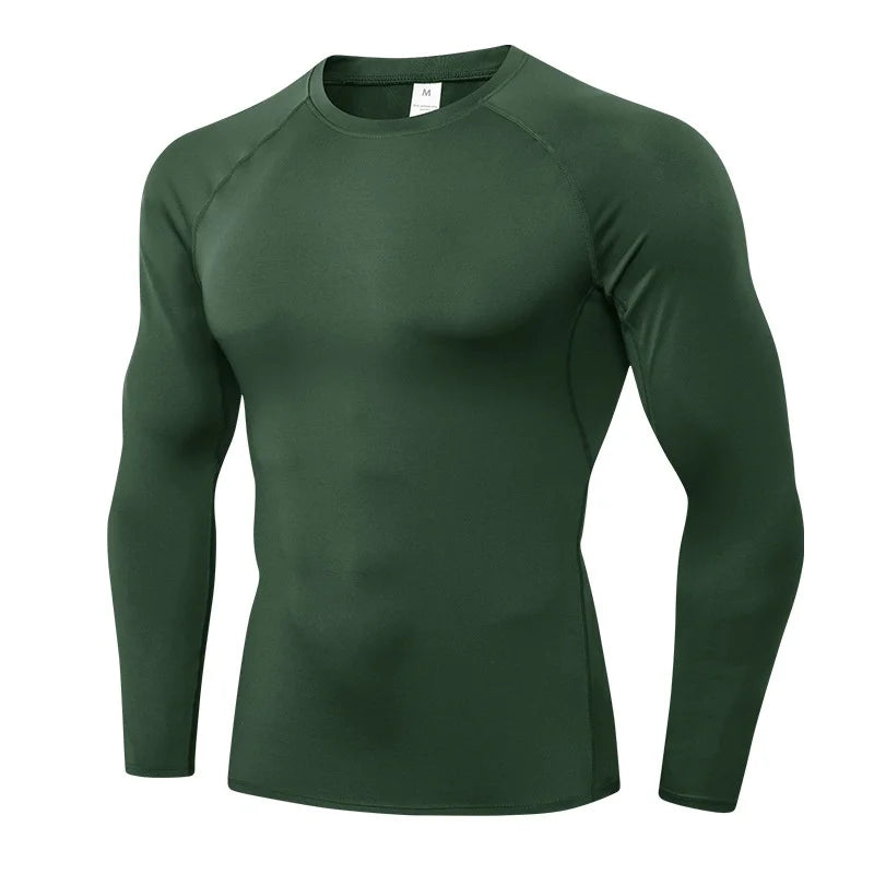 Herren Kompressionsshirts Langarm Workout Gym T-Shirt Laufshirt Cool Dry Sport Unterhemd Sportlicher Baselayer