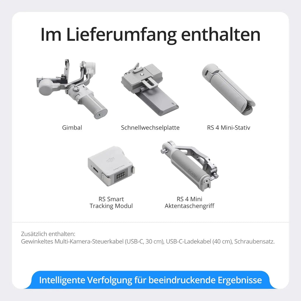 DJI RS 4 Mini Handheld-Gimbal-Stabilisator für Sony A7/ZV Kameras und Smartphones, intelligente Verfolgung, Stabilisierung der 4. Generation
