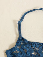 1 Set Elegantes Dessous-Set aus Spitze mit Stickerei und atmungsaktivem Stoff: Push-Up-BH, transparenter Schlüpfer mit tiefem Bund – das ultimative Valentinstagsgeschenk