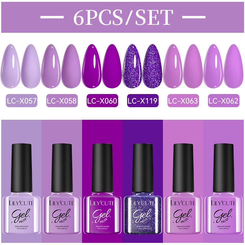 LILYCUTE Nagelgel-Politur-Set, Rosa Grün, Frühling, DIY-Nagelkunst-Design, lang anhaltend, Soak Off UV Gel, Maniküre, Malgel, Vernis-Kit