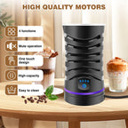 4-in-1 Automatischer Milchaufschäumer Elektrisch, 600ml Kapazität Heiß- & Kaltmilchschäumer, Leiser Betrieb für Kaffee Cappuccino Schokolade