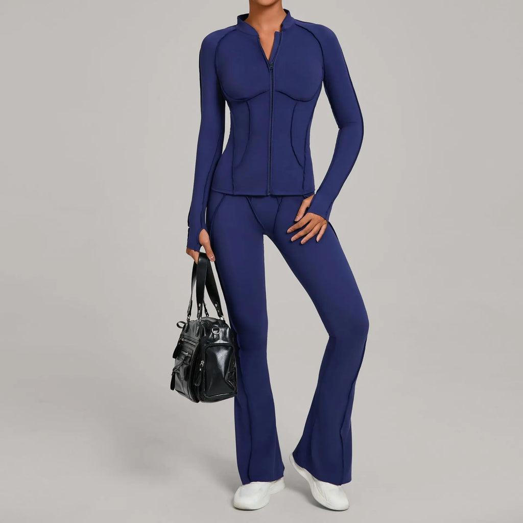 Nahtlose Yoga-Sets Sport-Fitness Hochbund-Hüfthebe-Formhose Rückenfreier BH-Anzug Workout-Gym-Leggings-Sets für Damen