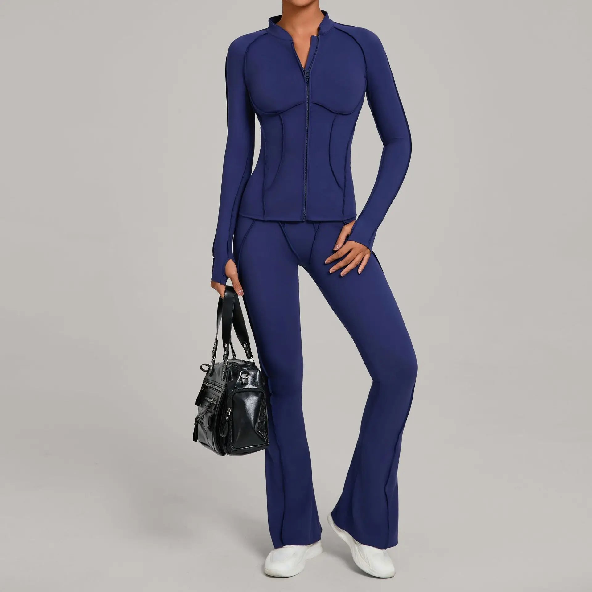 Nahtlose Yoga-Sets Sport-Fitness Hochbund-Hüfthebe-Formhose Rückenfreier BH-Anzug Workout-Gym-Leggings-Sets für Damen