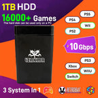 1 TB für PS4/Xbox/PS3/PS2/PS1 Launchbox & RetroBat & Playnite System 3-in-1 Spiele-HDD mit AAA- & 3D- & Retro-Spielen