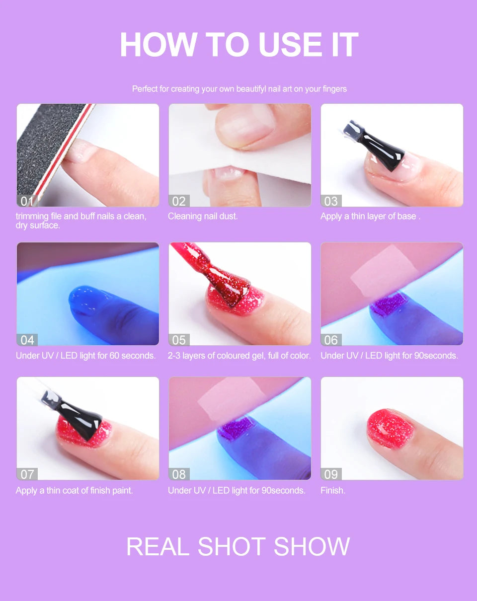 Limegirl Nagelset Nagelgel-Werkzeugset 54W Nagellampe 18/12/7 Farben UV-Gel-Nagellack-Set Enthält Nagelfräser Nagelset