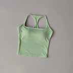 Sport- und Fitnessweste mit Brustpolster Sommer Stoßfest Schönheitsrücken Nude Feeling Anzug Pilates Training Yoga Top Yoga Kleidung