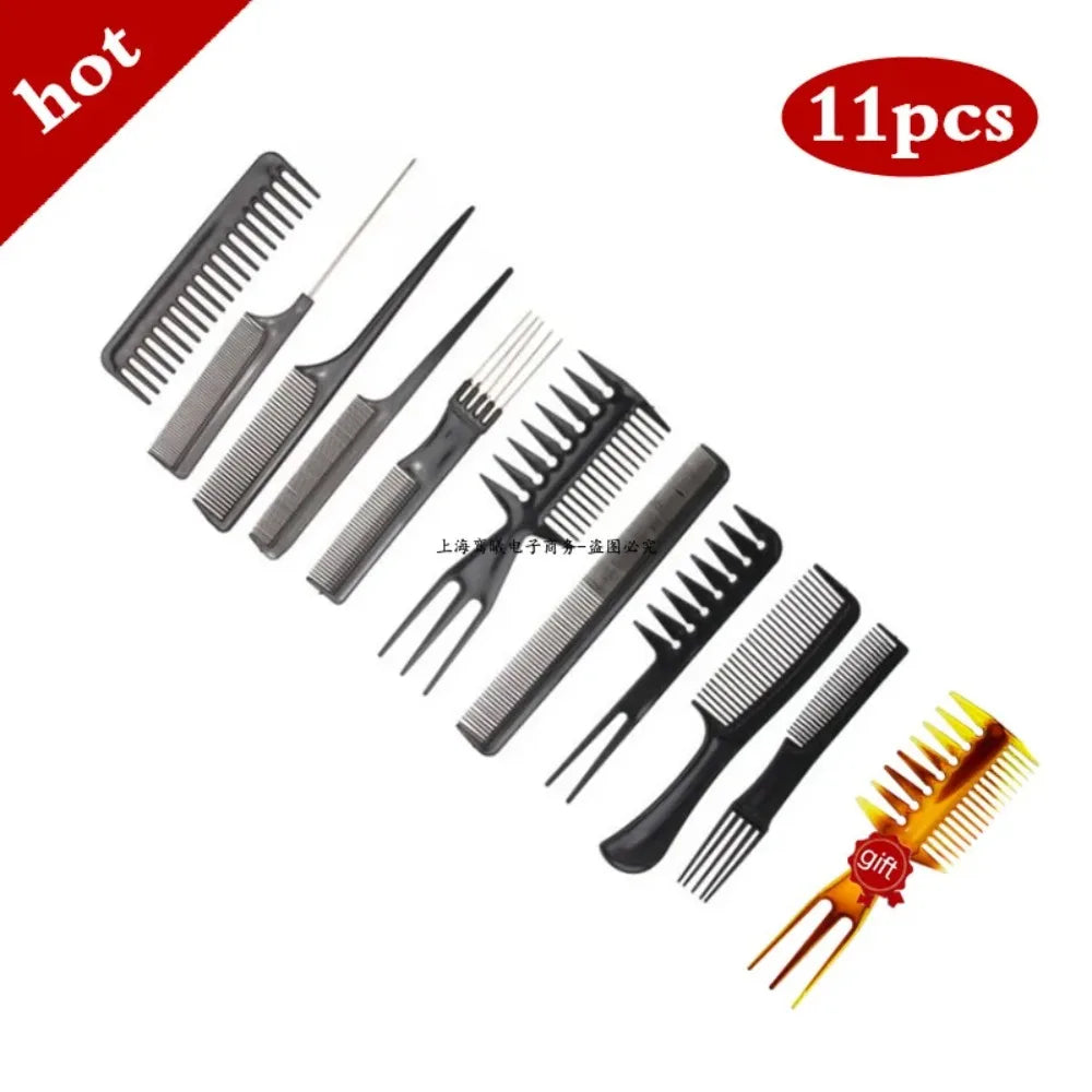 12/18 STK Professionelle Haarbürsten-Kämme für Salon Friseur Haarstyling-Werkzeuge - Neue Haarbürste Haarpflege mit kostenlosem Geschenk Zweitbild