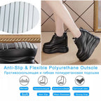 Fujin 13cm 2025 Echtes Leder Plateau Keilabsatz Flats Schuhe Chunky Sneaker Lässige Bequeme Hochwertige Herbst Spaziergangsschuhe