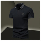 Sommer Herren-Poloshirt modisches Eisseide schnell trocknendes Kurzarm-T-Shirt einfarbig locker sitzendes Businesskragen-Oberteil